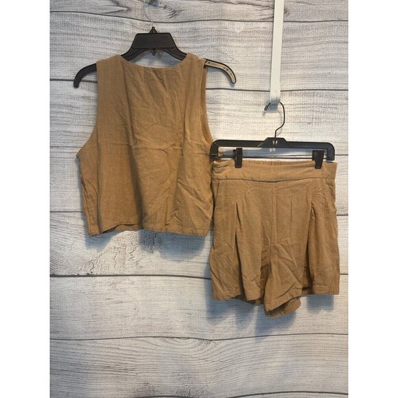 Automet Summer Two Piece Brown Outfit Size M - Picture 2 of 2